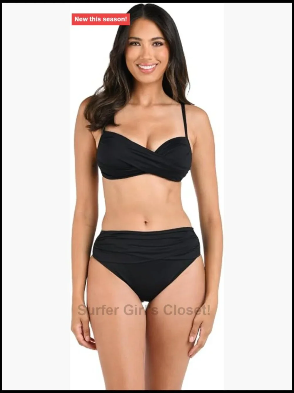 Over The Shoulder Wrap Bikini Swimsuit Top - Nylon Blend